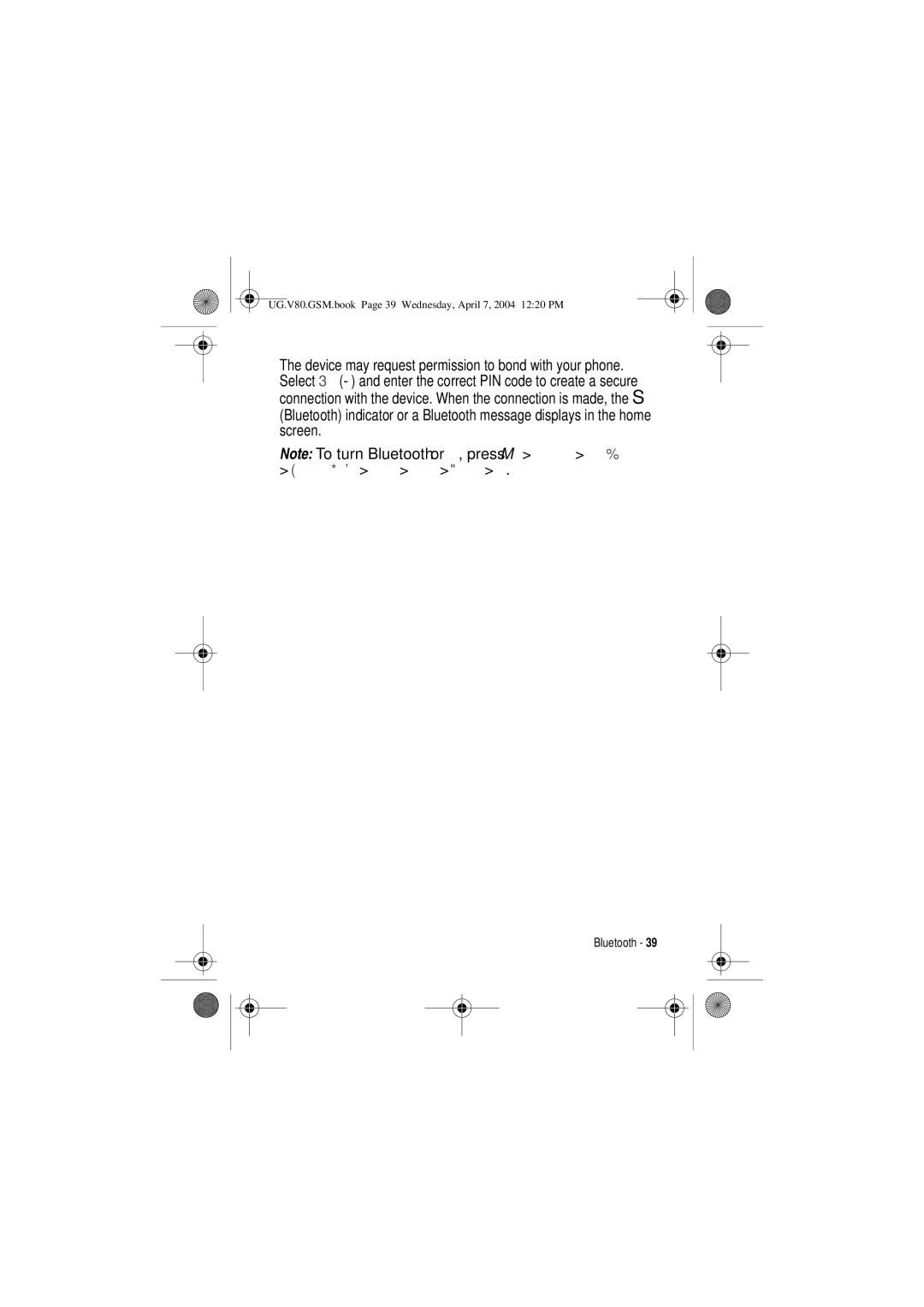 Motorola manual UG.V80.GSM.book Page 39 Wednesday, April 7, 2004 1220 PM 