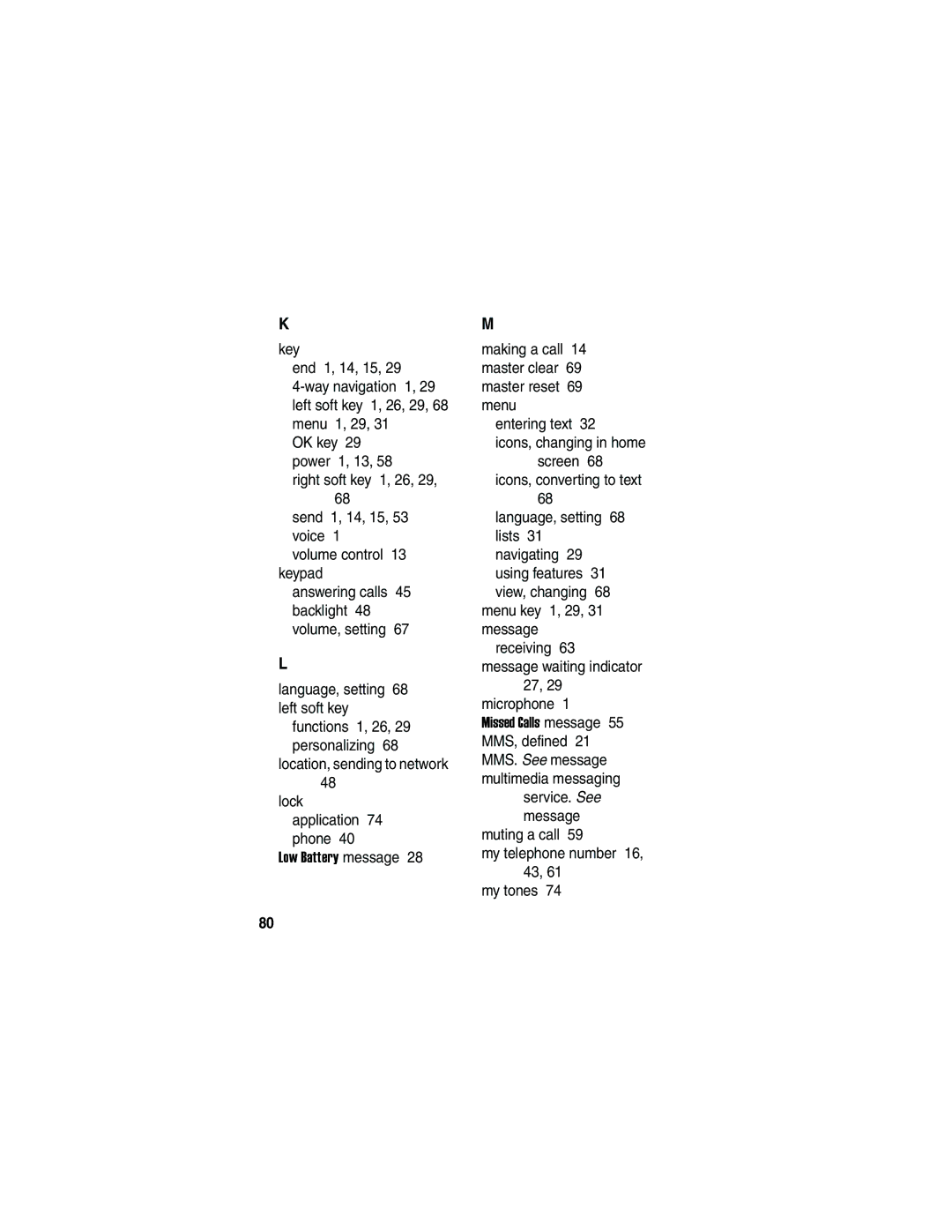 Motorola V810 manual Low Battery message 