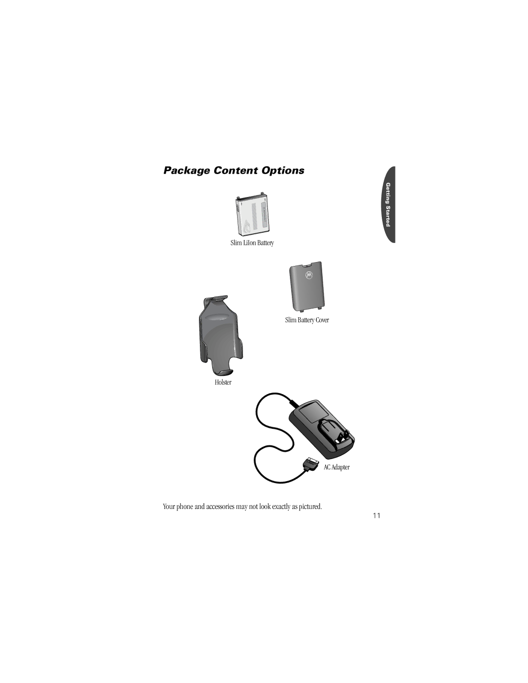 Motorola V8160 specifications Your phone and accessories may not look exactly as pictured 