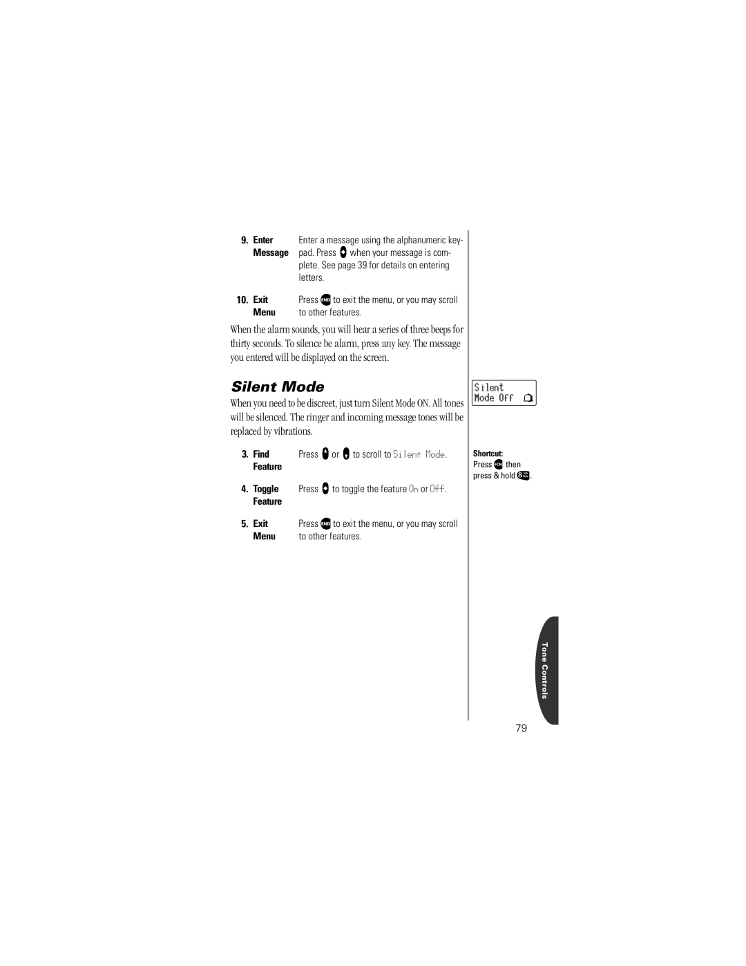 Motorola V8162 specifications Silent Mode, Plete. See page 39 for details on entering letters 