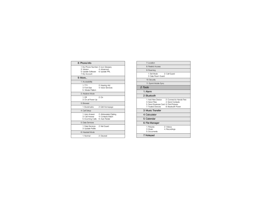 Motorola V950 manual Tools 