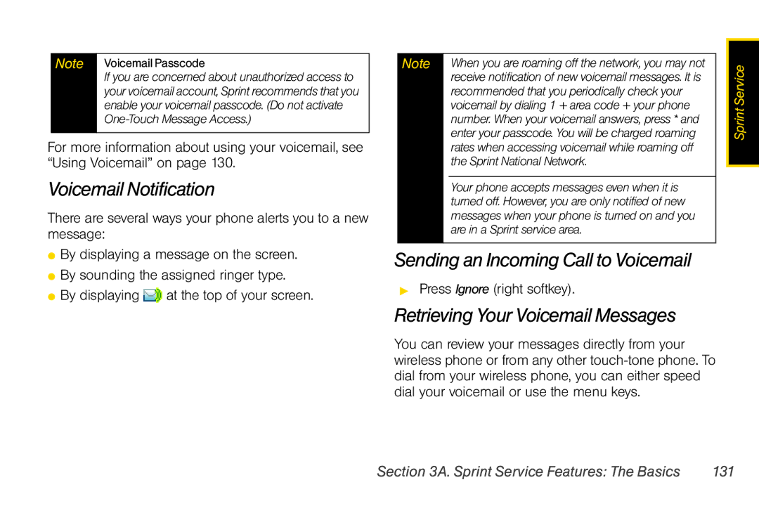 Motorola V950 manual Voicemail Notification, Sending an Incoming Call to Voicemail, Retrieving Your Voicemail Messages 