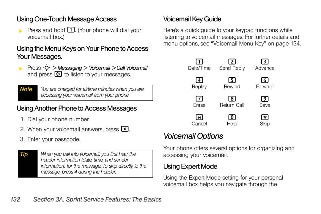 Motorola V950 manual Voicemail Options 