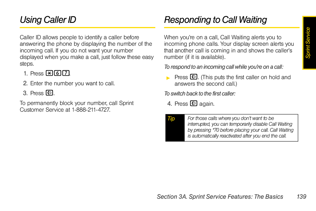 Motorola V950 manual Using Caller ID, Responding to Call Waiting, To switch back to the first caller, Press N again 