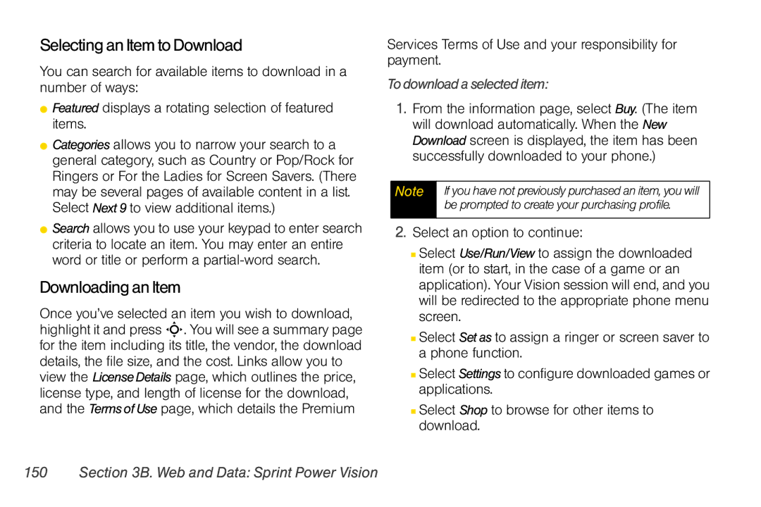 Motorola V950 manual Selecting an Item to Download, Downloading an Item, To download a selected item 