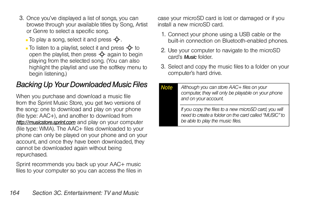 Motorola V950 manual Although you can store AAC+ files on your, On your account, Be able to play the music files 