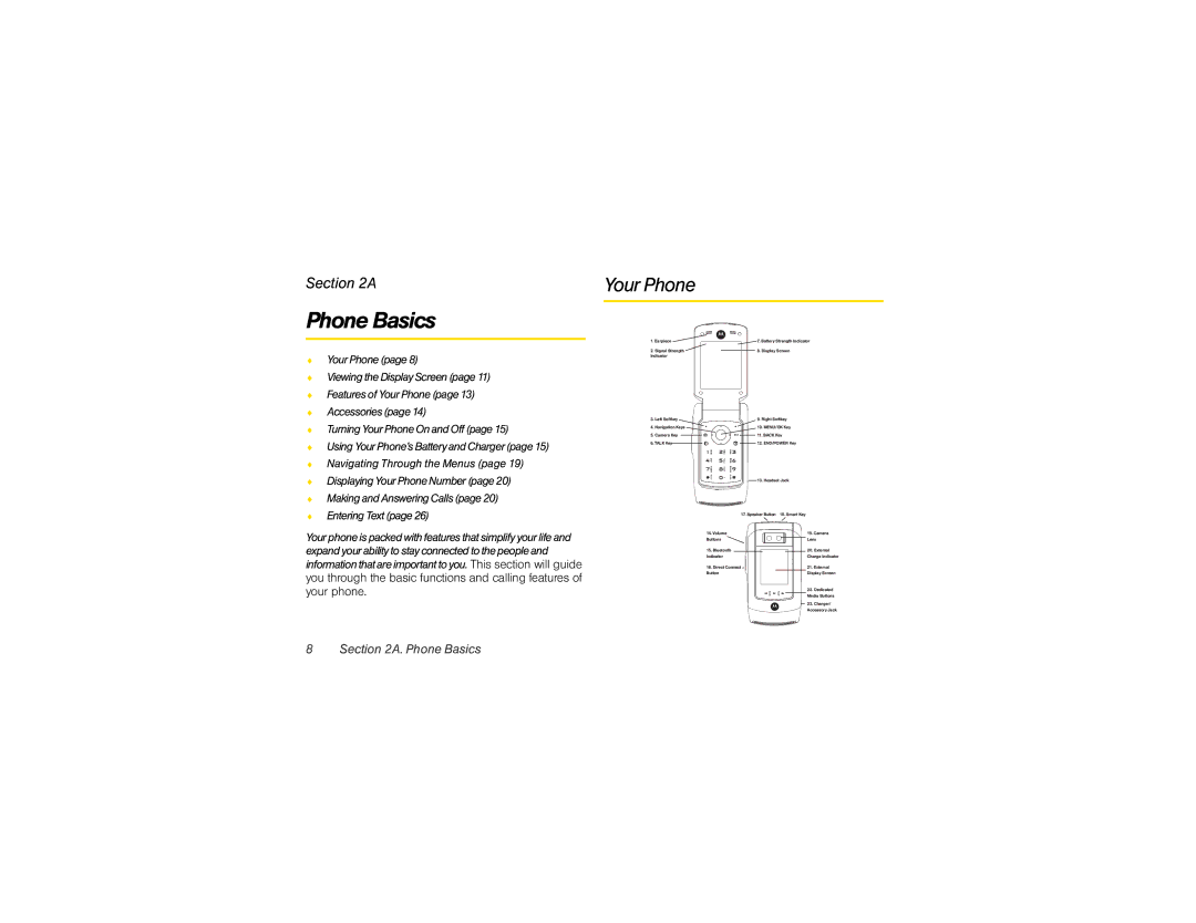 Motorola V950 manual Phone Basics, Your Phone 