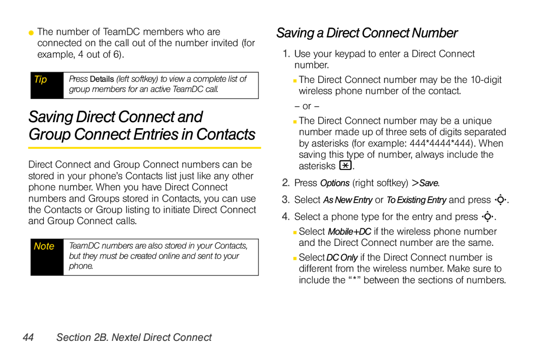 Motorola V950 manual Saving a Direct Connect Number, Use your keypad to enter a Direct Connect number 