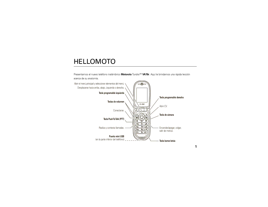 Motorola VA76R manual En la parte inferior del teléfono 