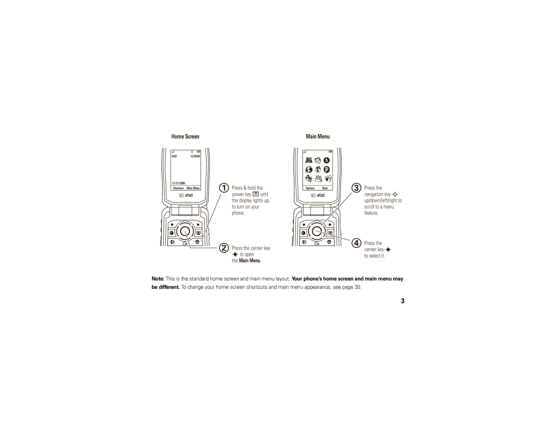 Motorola VA76R manual Home Screen 