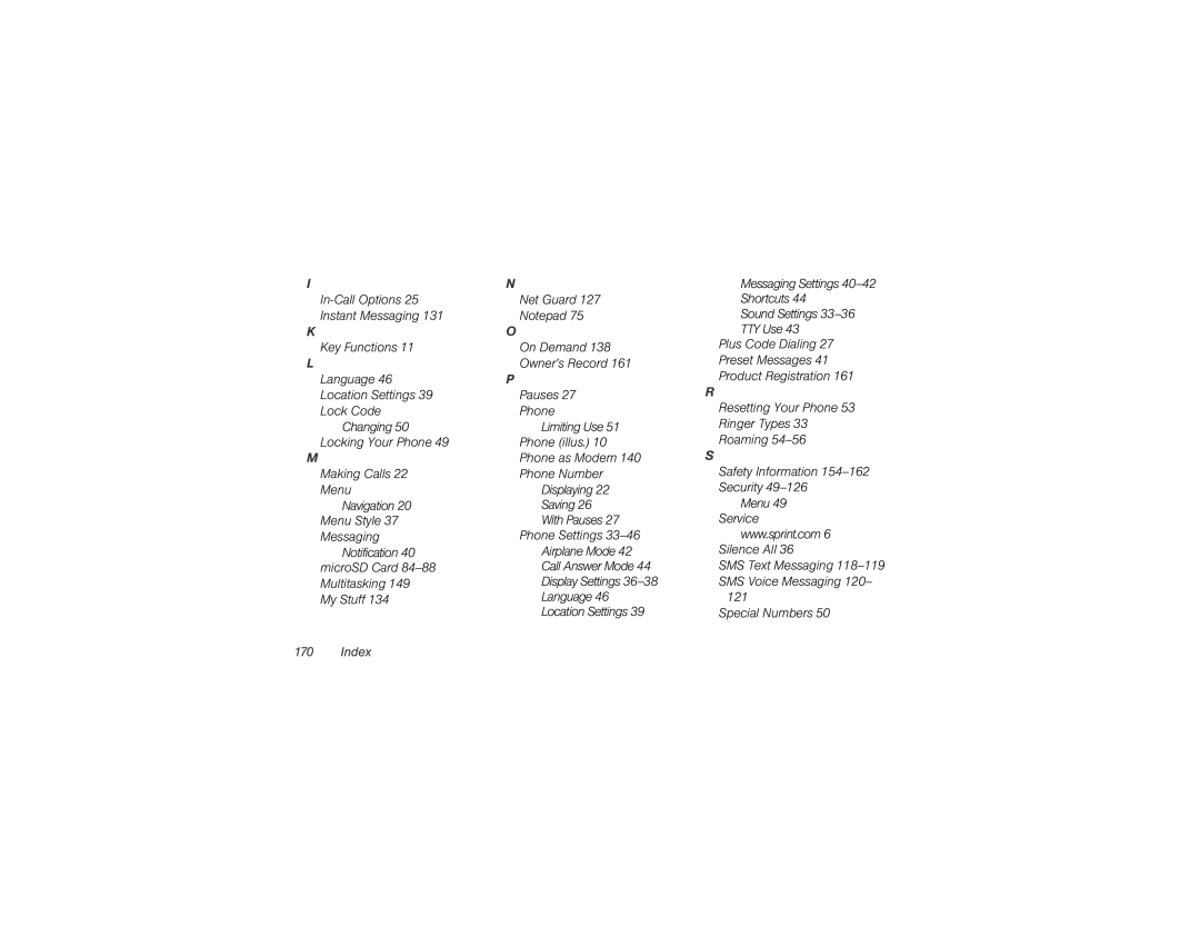 Motorola VE20 manual Index 