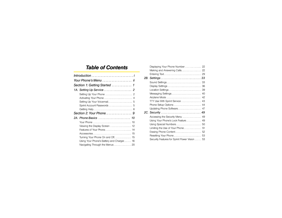 Motorola VE20 manual Table of Contents 