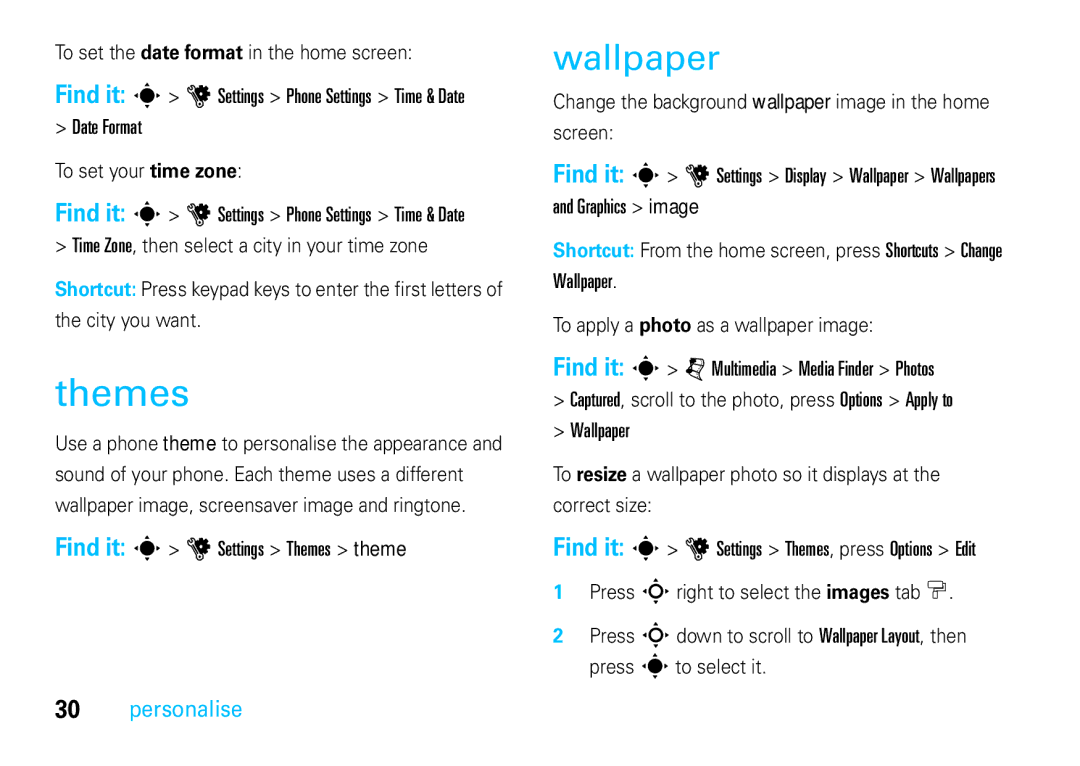 Motorola VE66 manual Themes 