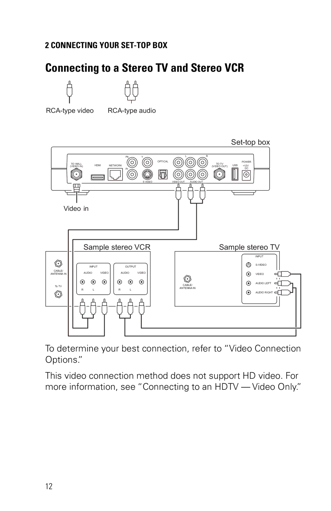 Motorola VIP1200/1216 installation manual Connecting to a Stereo TV and Stereo VCR 