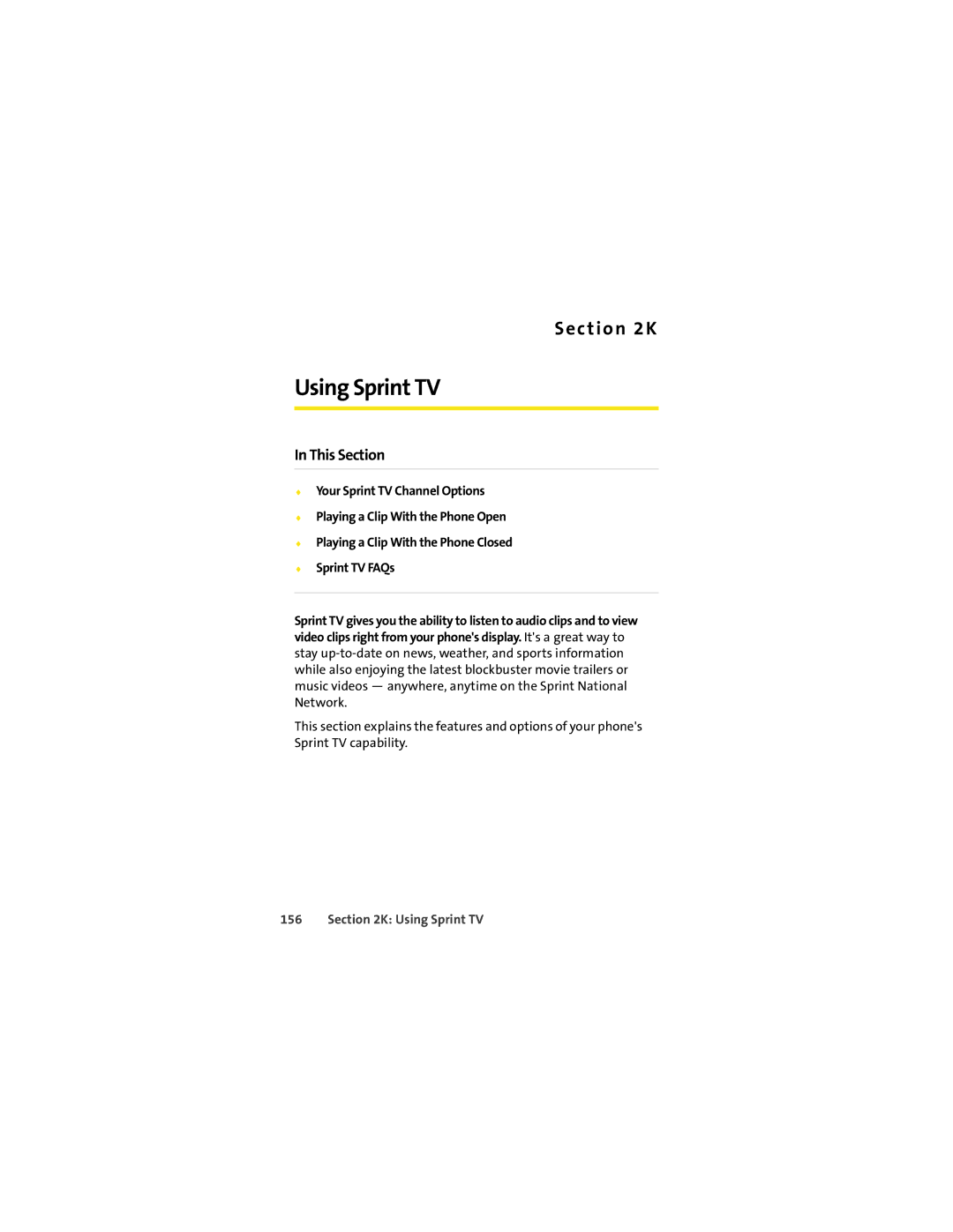 Motorola VM9 manual Using Sprint TV 