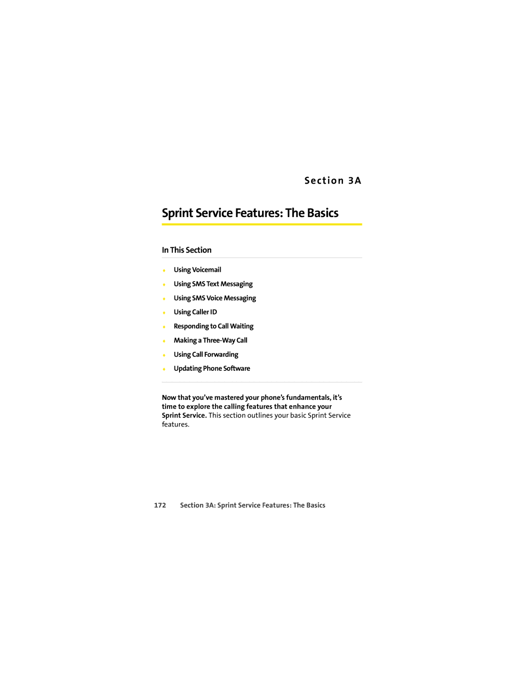 Motorola VM9 manual Sprint Service Features The Basics 