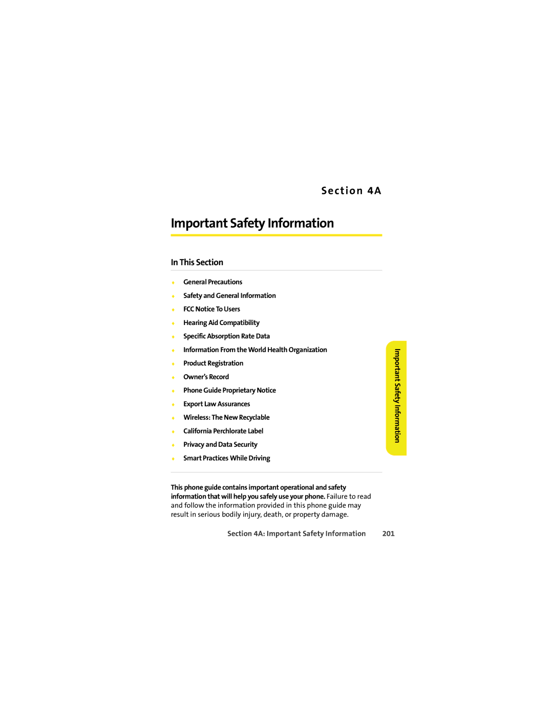 Motorola VM9 manual Important Safety Information, 201 