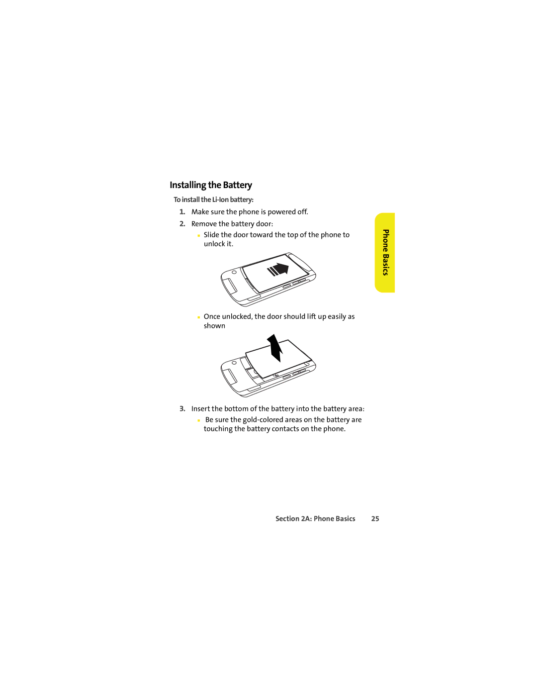 Motorola VM9 manual Installing the Battery, To install the Li-Ion battery 