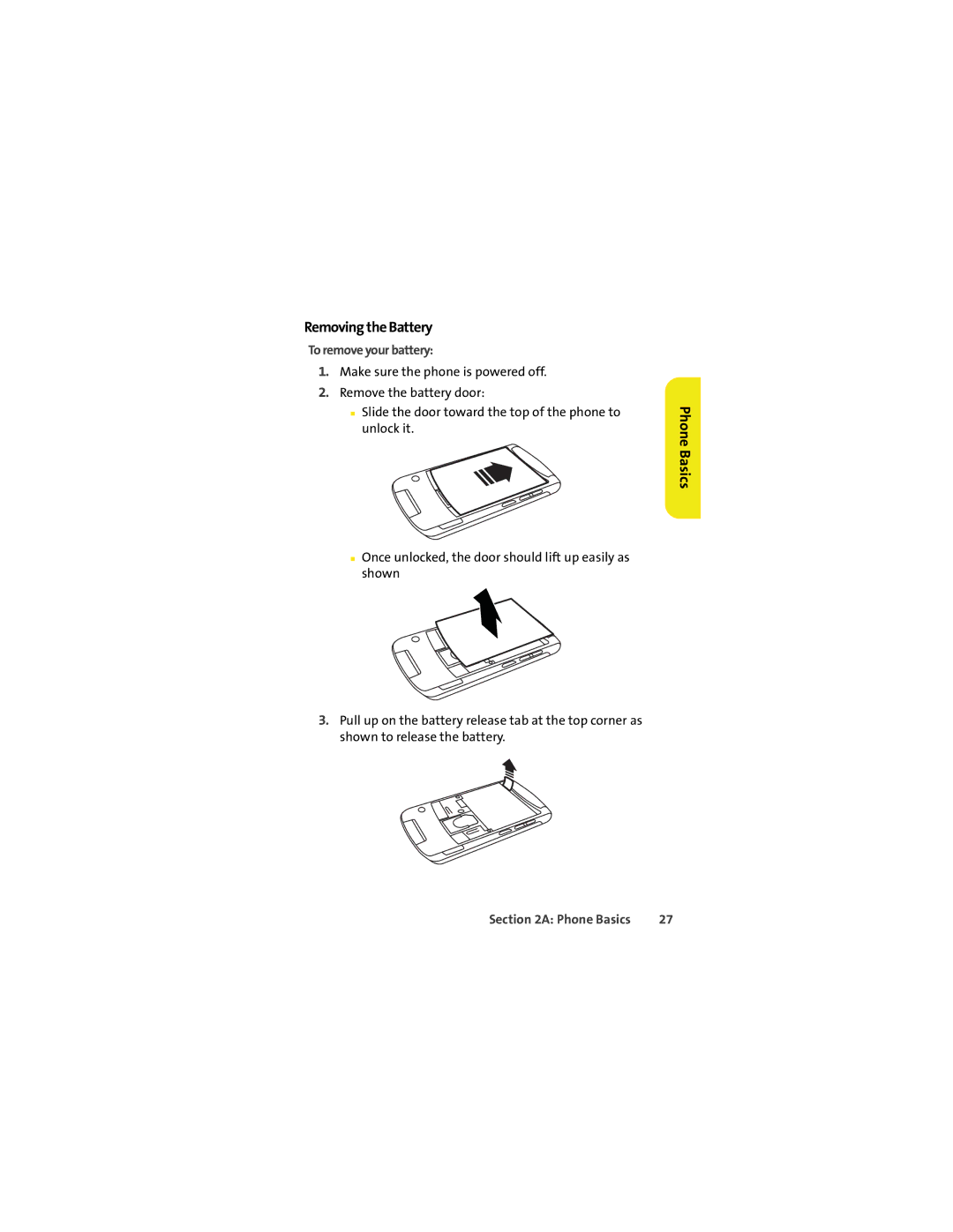 Motorola VM9 manual Removing the Battery, To remove your battery 