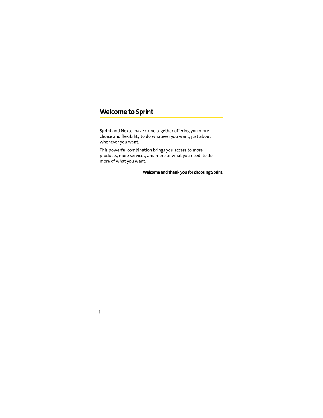 Motorola VM9 manual Welcome to Sprint, Welcome and thank you for choosing Sprint 