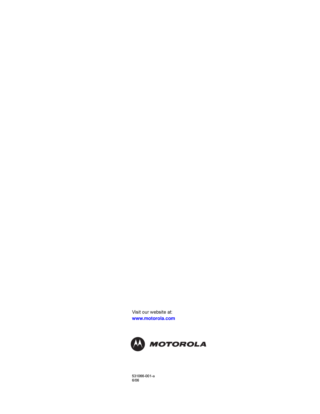 Motorola VT2142 manual Visit our website at, 531066-001-a 6/06 