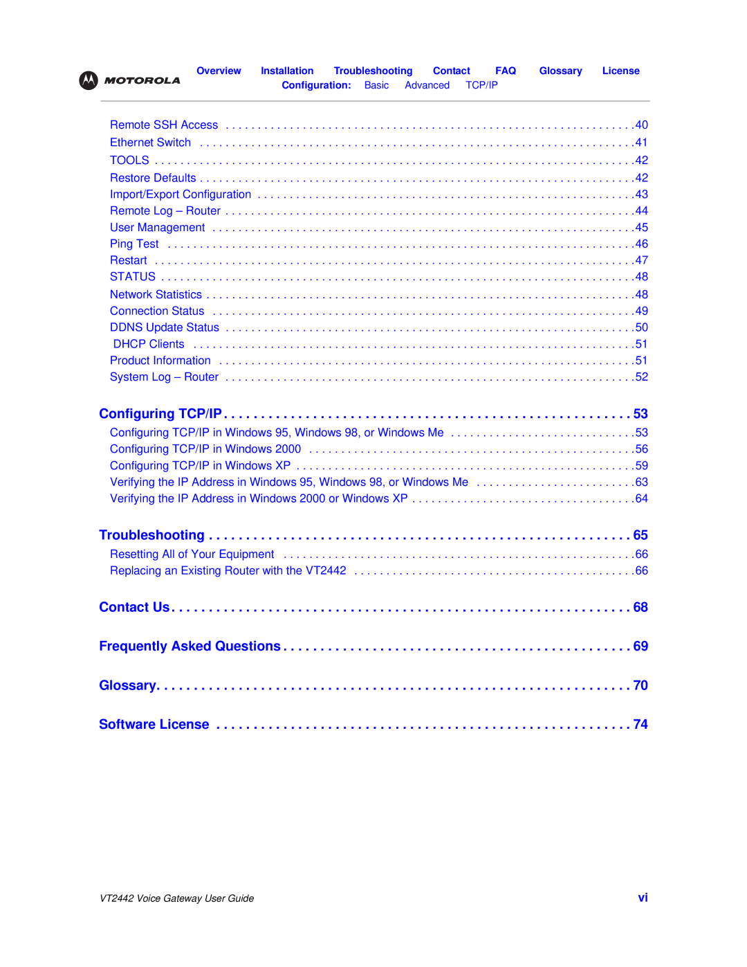 Motorola VT2442 manual Troubleshooting 