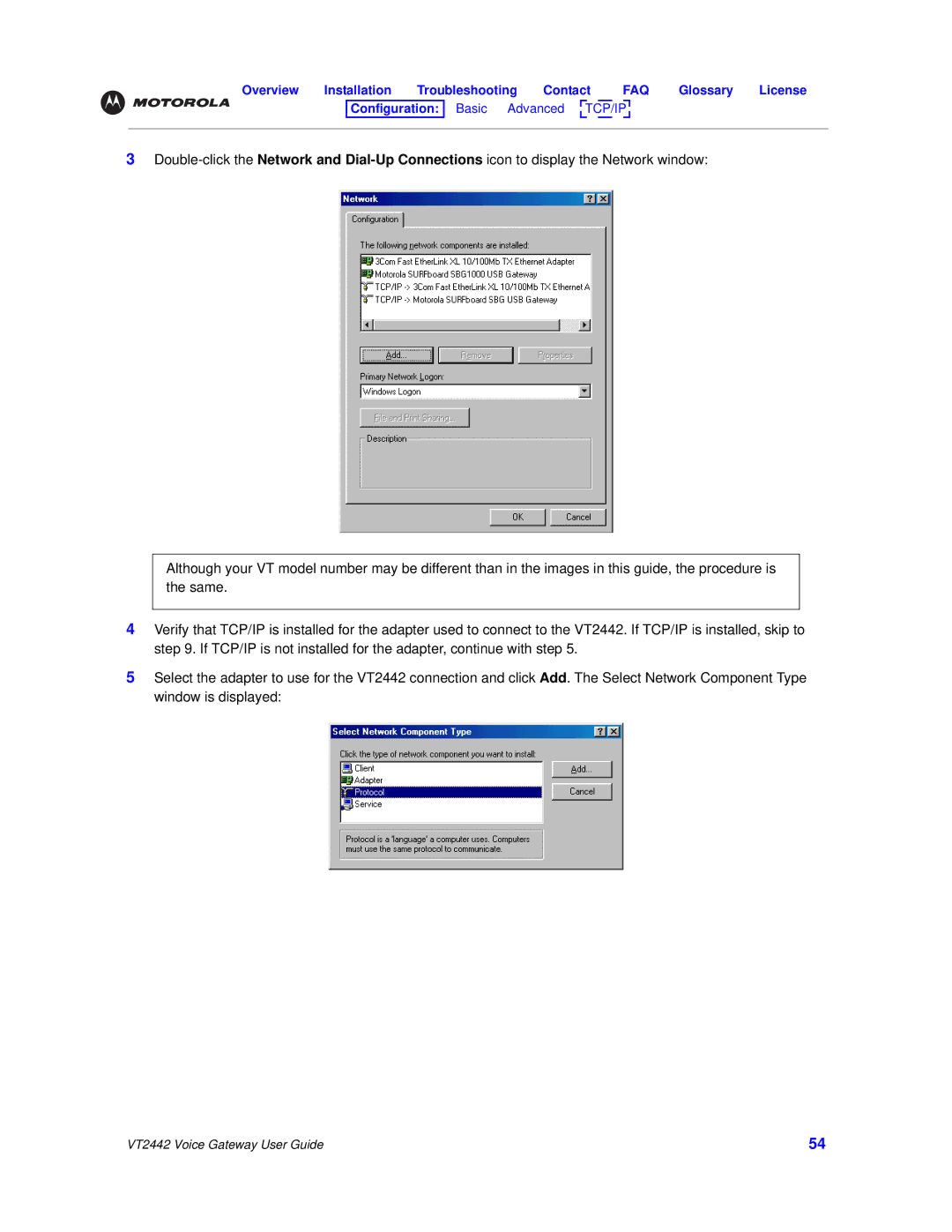 Motorola manual VT2442 Voice Gateway User Guide 