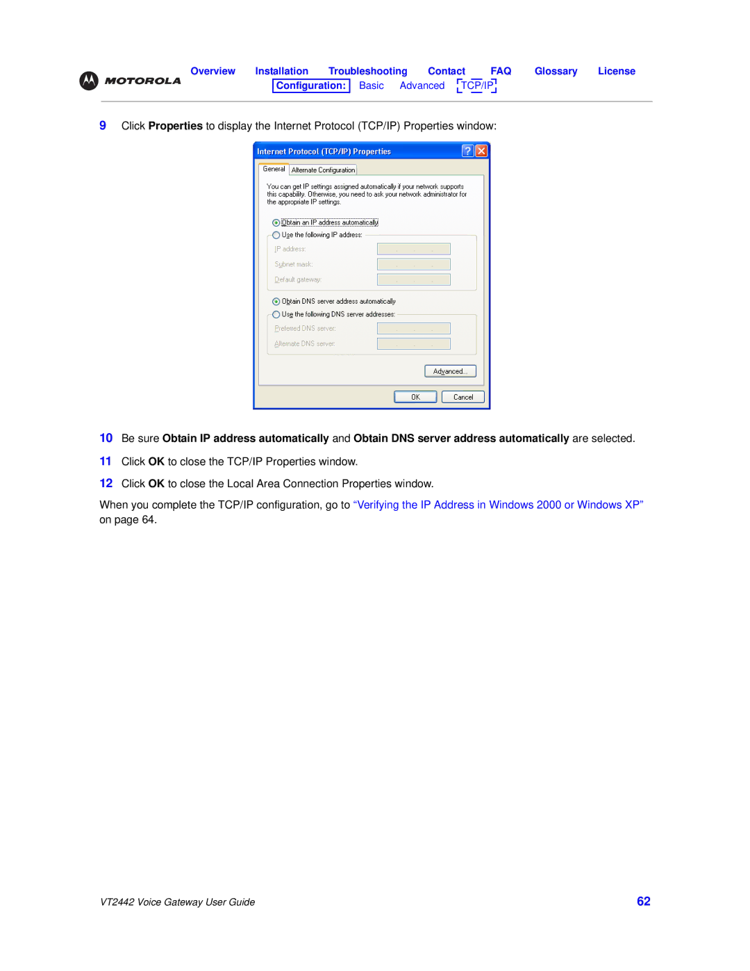 Motorola manual VT2442 Voice Gateway User Guide 