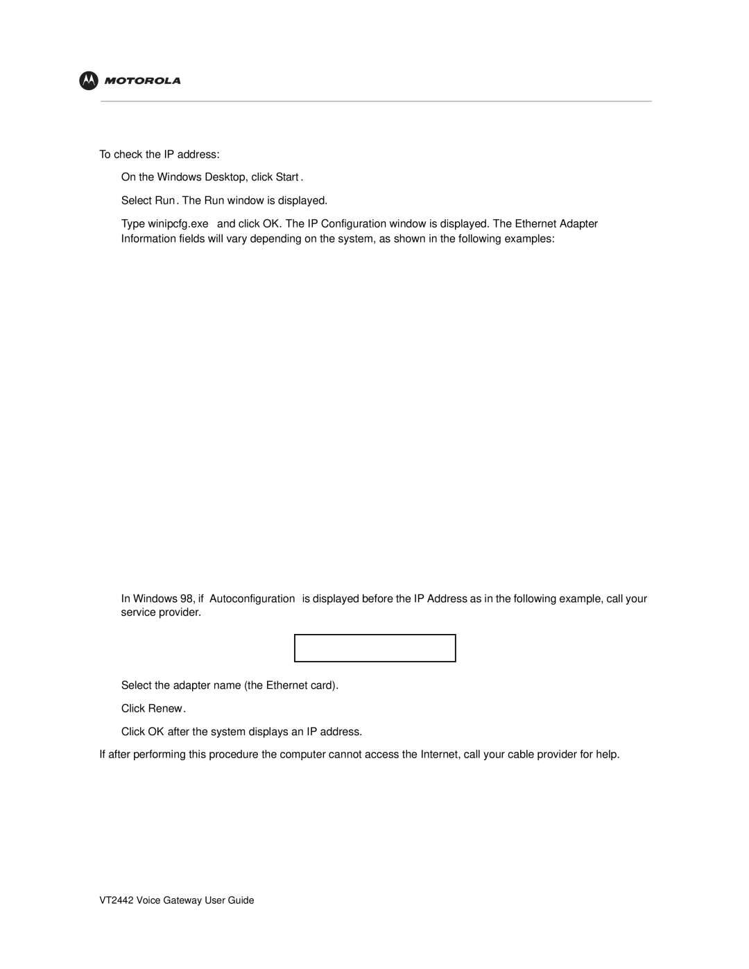 Motorola manual VT2442 Voice Gateway User Guide 