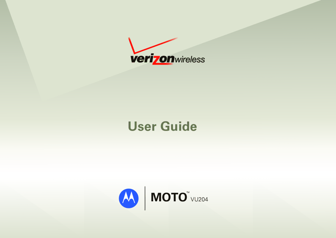 Motorola VU204 manual User Guide 