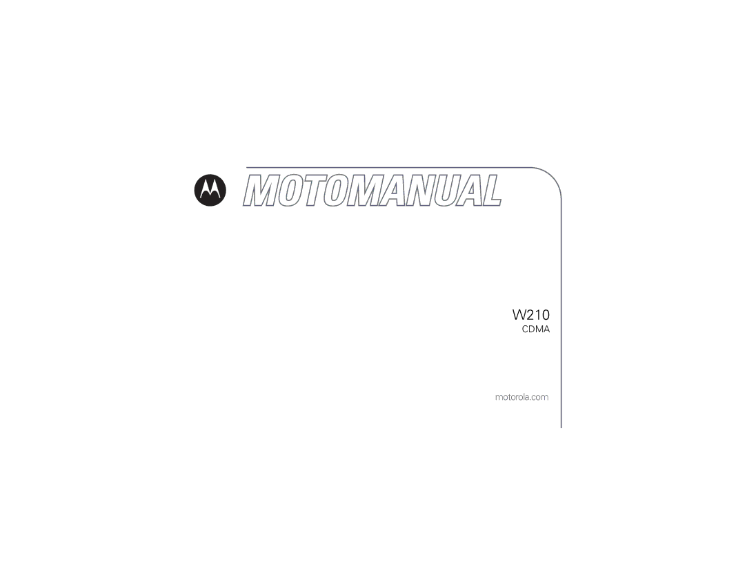 Motorola W210 manual 