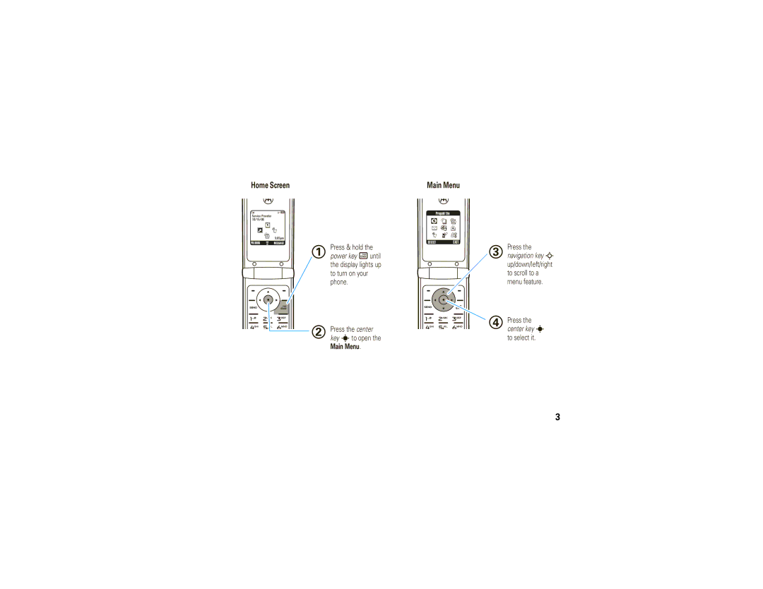 Motorola W260g manual Home Screen Main Menu 