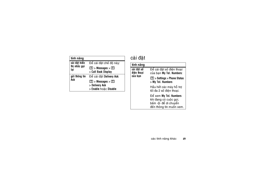 Motorola W355 manual Caøi ñaët 