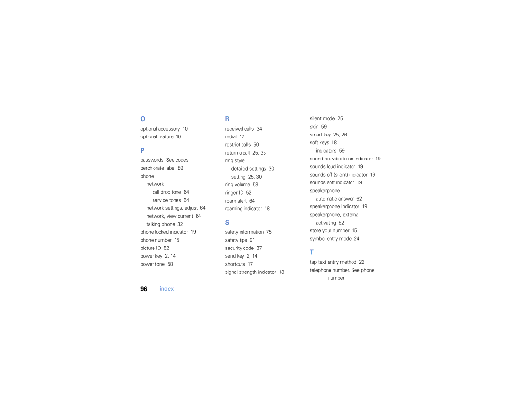 Motorola W385 manual Passwords. See codes perchlorate label 89 phone Network 