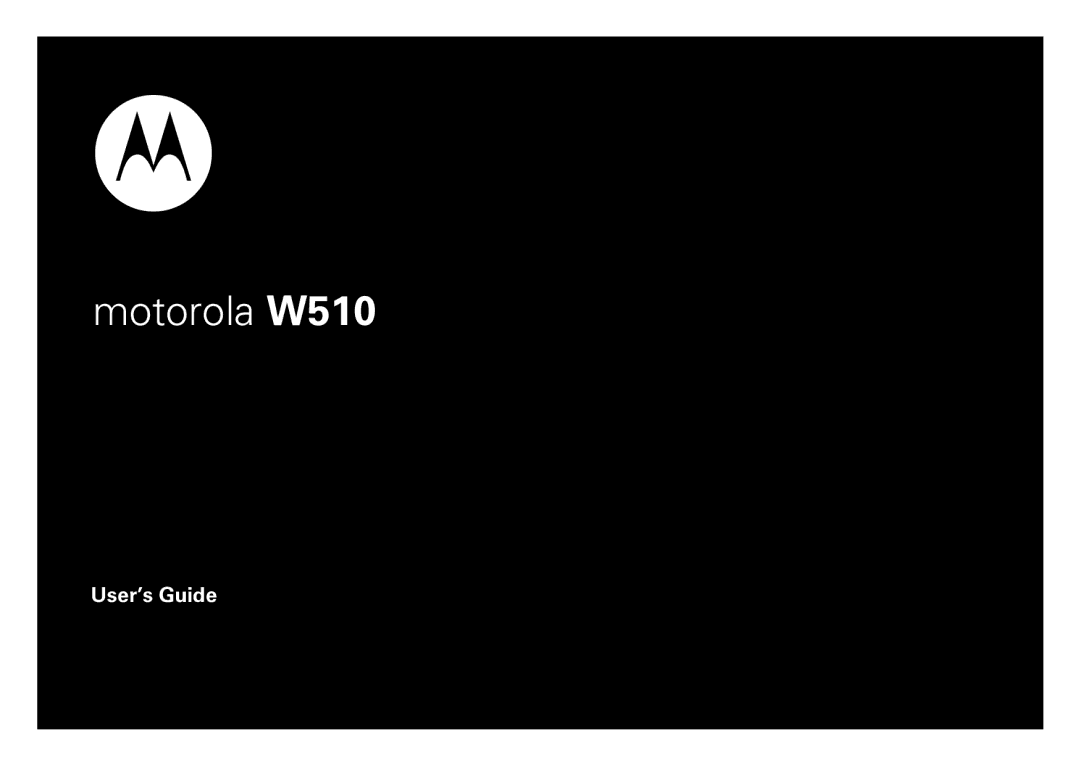 Motorola manual Motorola W510 