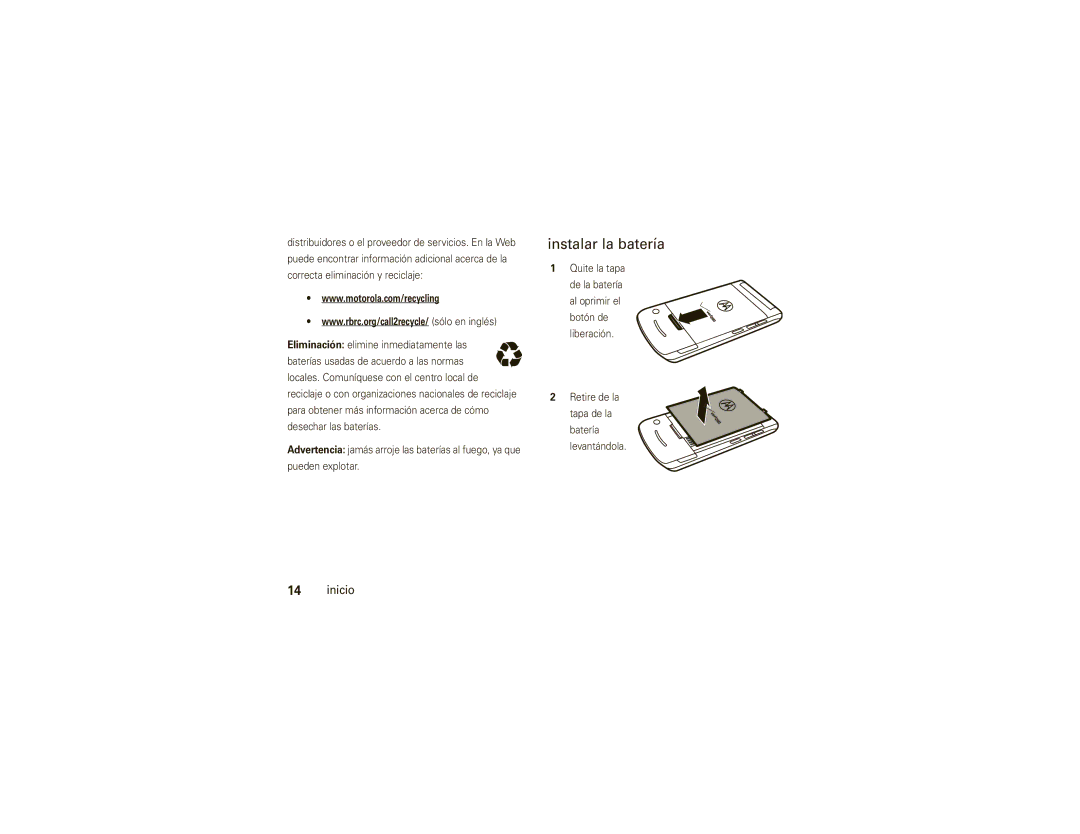 Motorola W755 manual Instalar la batería, Al oprimir el botón de liberación 