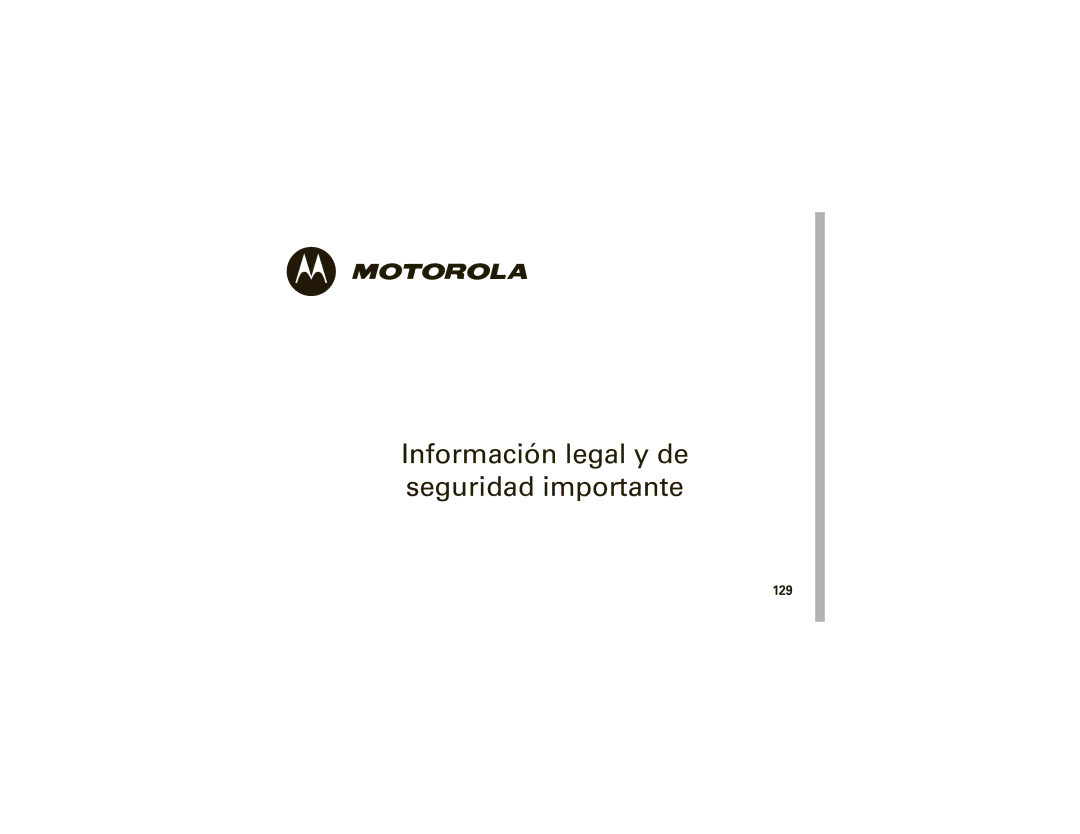 Motorola W755 manual Información legal y de seguridad importante 