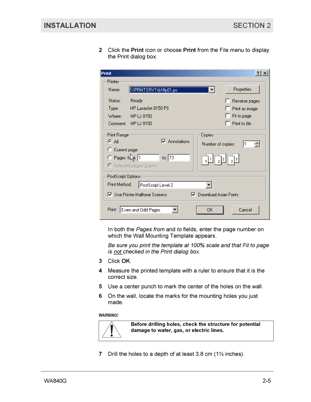 Motorola WA840G manual Installation Section 