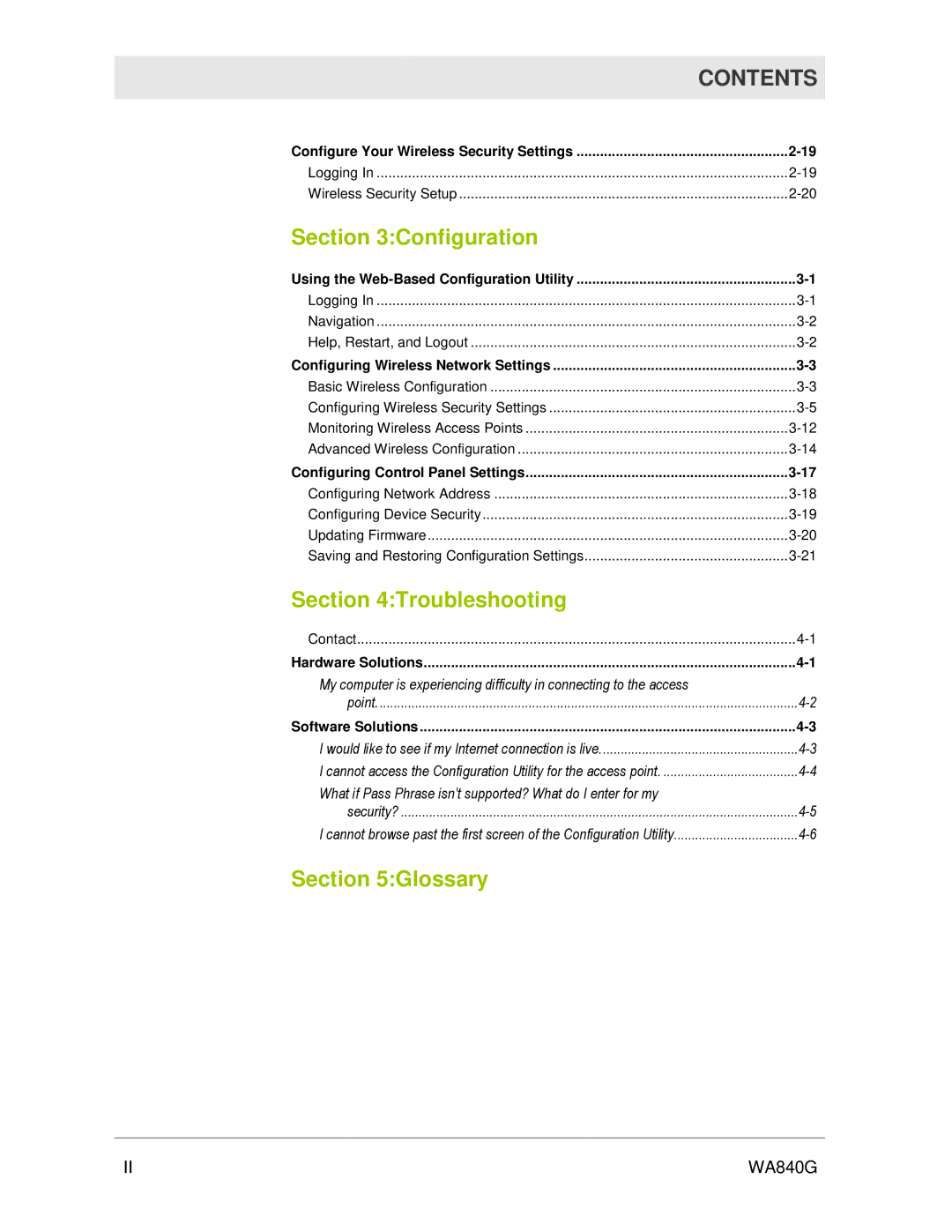 Motorola WA840G manual Glossary 