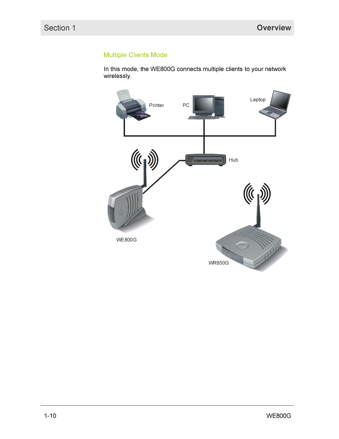 Motorola WE800G manual Multiple Clients Mode 