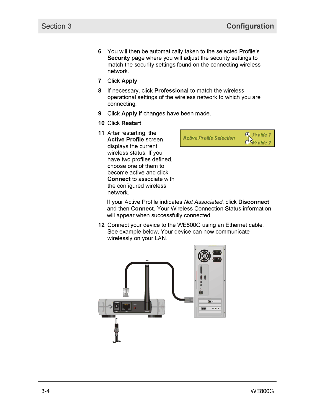 Motorola WE800G manual Click Restart 