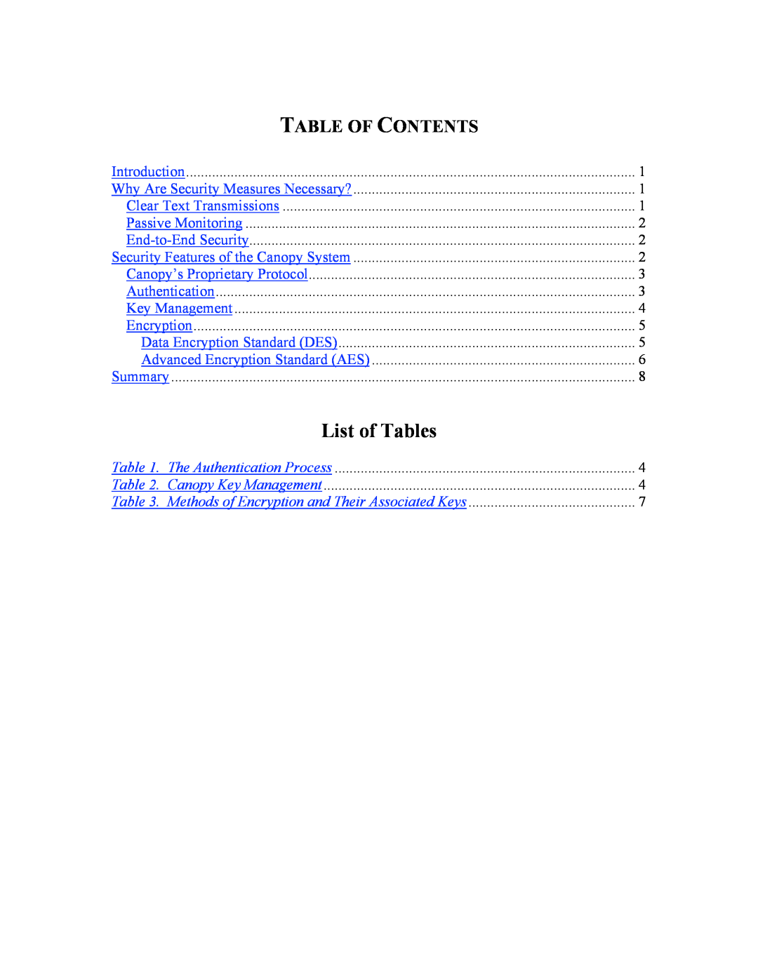 Motorola Wireless Broadband Platform manual List of Tables, Table Of Contents 