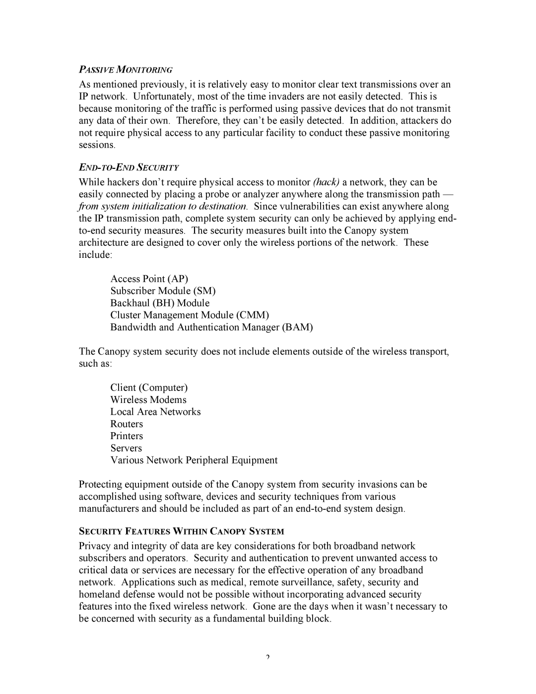 Motorola Wireless Broadband Platform manual Passive Monitoring 