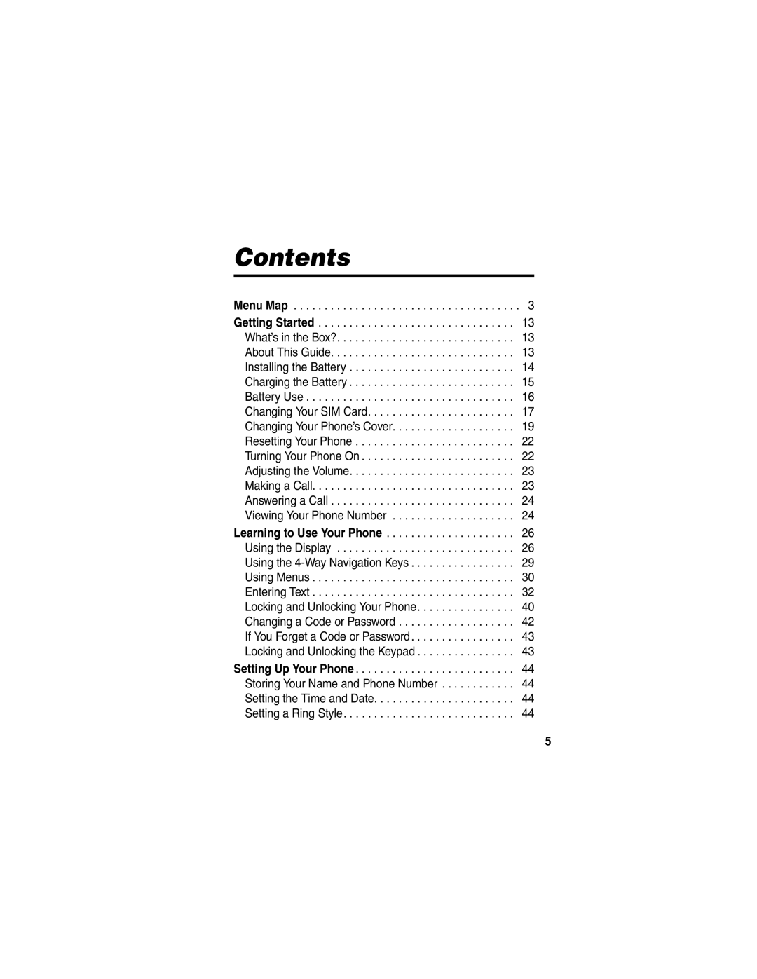 Motorola WIRELESS TELEPHONE manual Contents 