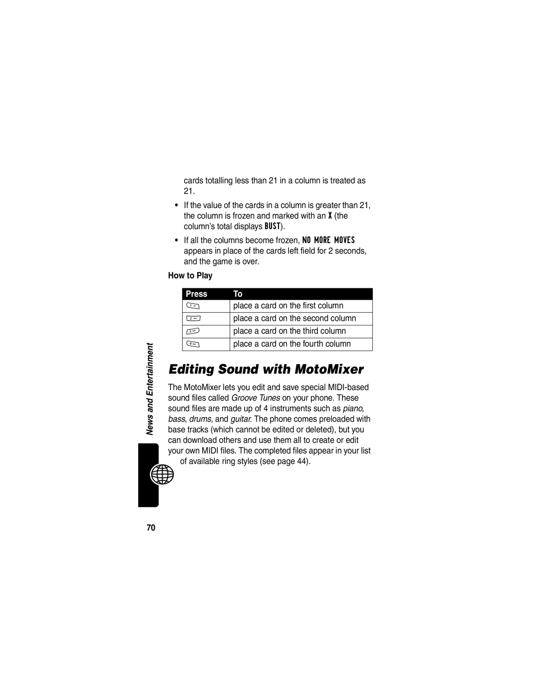 Motorola WIRELESS TELEPHONE manual Editing Sound with MotoMixer 