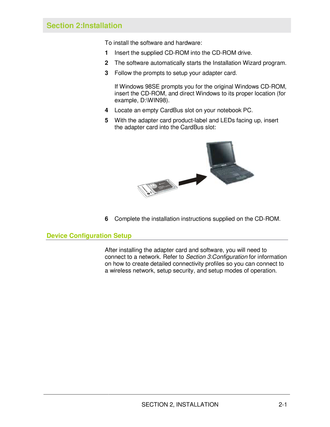 Motorola WN825G manual Installation, Device Configuration Setup 