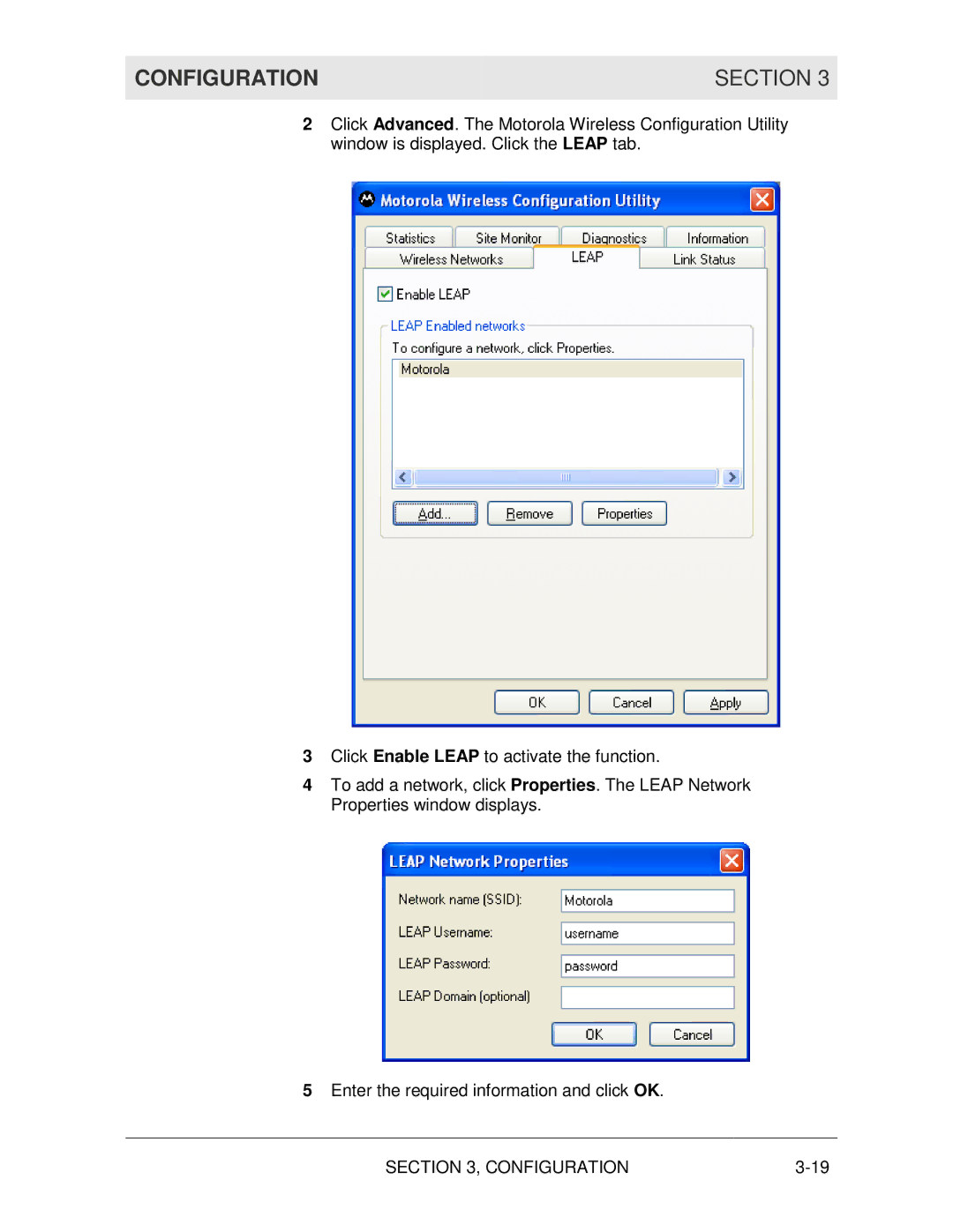 Motorola WN825G manual Configuration Section 