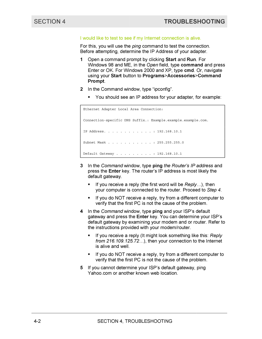 Motorola WN825G manual Troubleshooting 