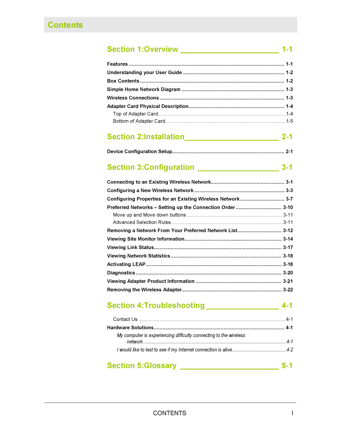 Motorola WN825G manual Contents 