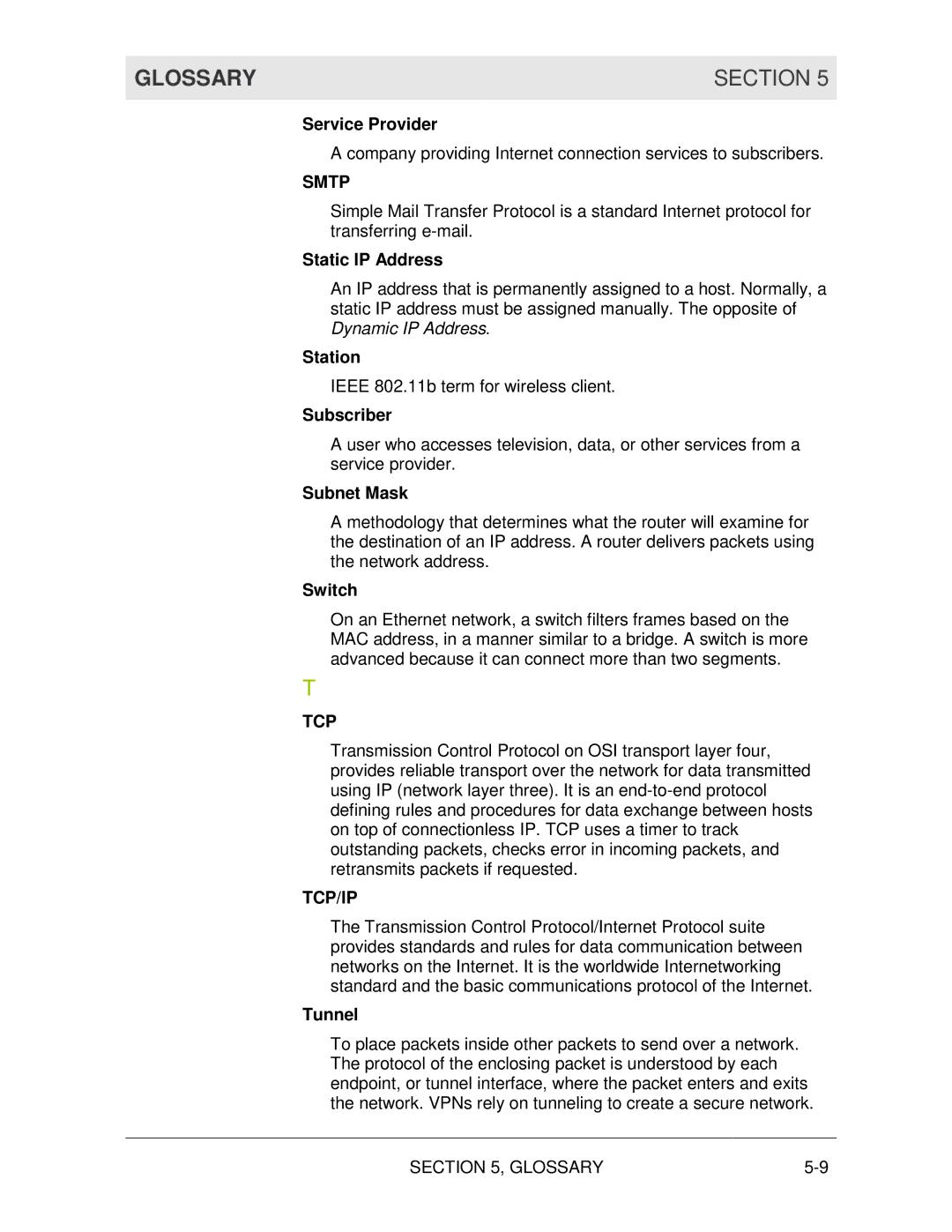 Motorola WN825G manual Smtp, Tcp/Ip 